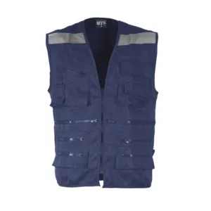 Chaleco Geólogo Poplin Azul Mtx