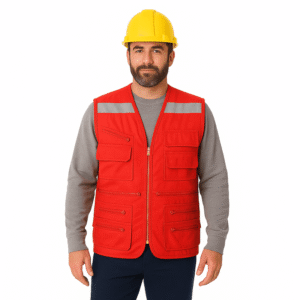 Chaleco Geólogo Poplin Rojo Iron-x