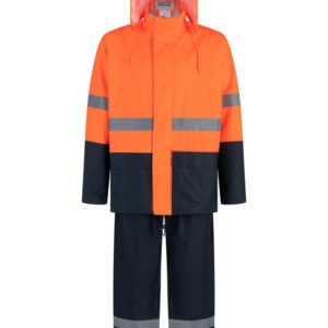Traje Impermeable PU/PVC Antiácido Azul/Naranjo Iron-x