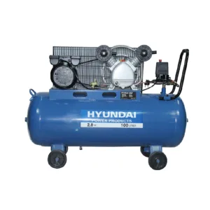 Compresor Monofásico Hyundai 2HP 100L 15PSI Correa