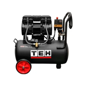 Compresor de Aire 24 Litros Libre de Aceite 2HP TEHTOOLS